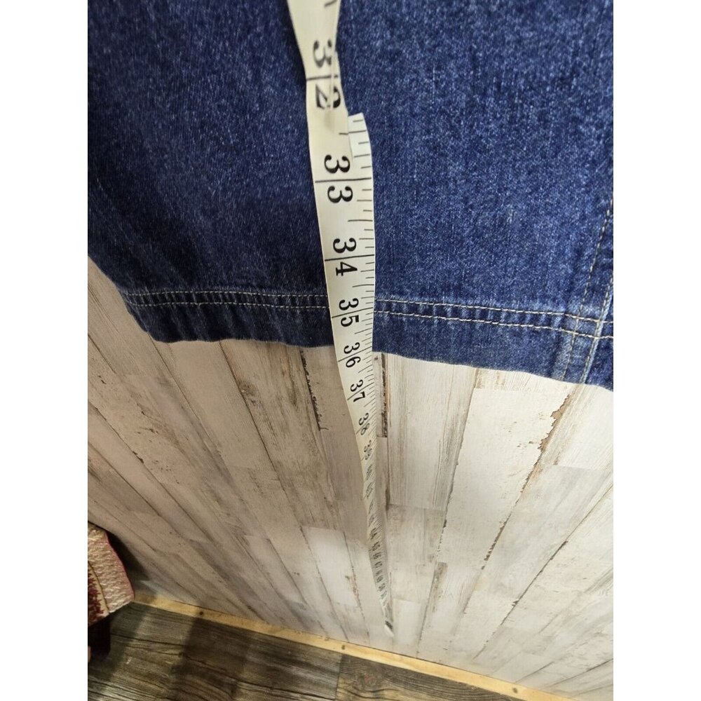 Vintage Y2K Denim Pencil Boho Midi Skirt Size 10 Embroidered - Picture 7 of 8